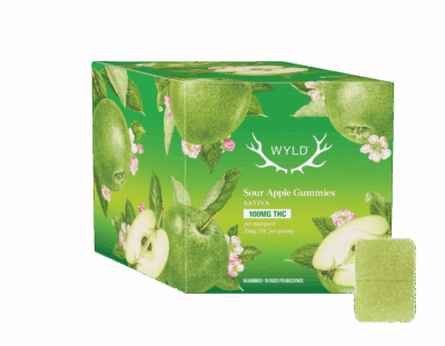 Wyld - Multipack of 10, Multipack of 10, Wyld Sour Apple THC Gummies (100mg THC)